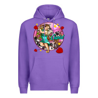 Purple cupid with arrows and stars Premium Hoodie - AdoDesignShop