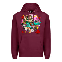 Burgundy cupid with arrows and stars Premium Hoodie - AdoDesignShop