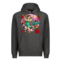 Charcoal Heather cupid with arrows and stars Premium Hoodie - AdoDesignShop