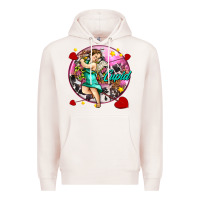 Pale Pink cupid with arrows and stars Premium Hoodie - AdoDesignShop