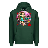 Sports Green cupid with arrows and stars Premium Hoodie - AdoDesignShop