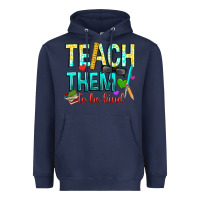 Navy teach them to be kind Heavyweight Hoodie - texasbilliewilder