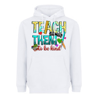 White teach them to be kind Heavyweight Hoodie - texasbilliewilder