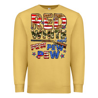 Antique Gold red white and pew pew pew Premium Sweatshirt - Zillion Design Studio