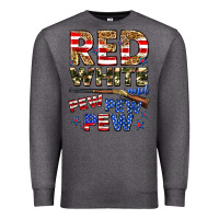 Charcoal Heather red white and pew pew pew Premium Sweatshirt - Zillion Design Studio