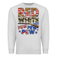 Dove Grey red white and pew pew pew Premium Sweatshirt - Zillion Design Studio