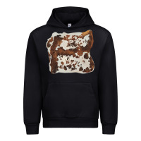 Black hand drawn cowhide cow fur Urban Hoodie - BarkalooDesign