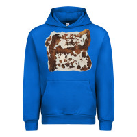 Cobalt hand drawn cowhide cow fur Urban Hoodie - BarkalooDesign