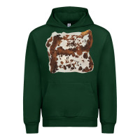 Forest Green hand drawn cowhide cow fur Urban Hoodie - BarkalooDesign