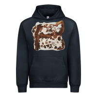 Navy hand drawn cowhide cow fur Urban Hoodie - BarkalooDesign