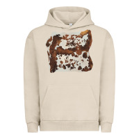 Pigment French Oak hand drawn cowhide cow fur Urban Hoodie - BarkalooDesign