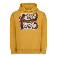 Pigment Peanut Butter hand drawn cowhide cow fur Urban Hoodie - BarkalooDesign