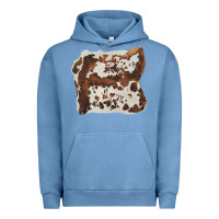 Pigment Pebble Blue hand drawn cowhide cow fur Urban Hoodie - BarkalooDesign