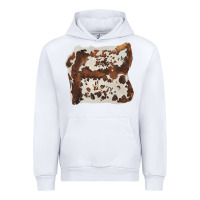 White hand drawn cowhide cow fur Urban Hoodie - BarkalooDesign