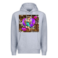 Heather Grey cupid and heart Premium Hoodie - AdoDesignShop