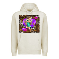 Oatmeal Heather cupid and heart Premium Hoodie - AdoDesignShop