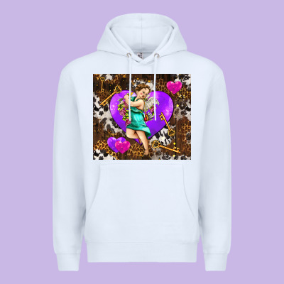 Cupid And Heart Premium Hoodie Designed By Adodesignshop