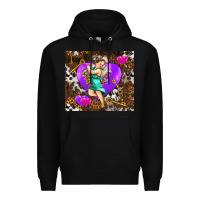 Black cupid and heart Premium Hoodie - AdoDesignShop