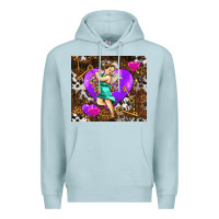 Blue Mist cupid and heart Premium Hoodie - AdoDesignShop