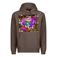 Coffee cupid and heart Premium Hoodie - AdoDesignShop
