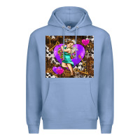 Colony Blue cupid and heart Premium Hoodie - AdoDesignShop