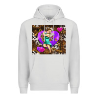 Dove Grey cupid and heart Premium Hoodie - AdoDesignShop