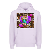Lilac cupid and heart Premium Hoodie - AdoDesignShop