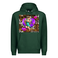 Sports Green cupid and heart Premium Hoodie - AdoDesignShop
