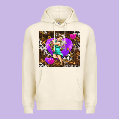 Cupid And Heart Premium Hoodie Designed By Adodesignshop
