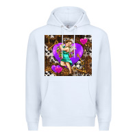 White cupid and heart Premium Hoodie - AdoDesignShop