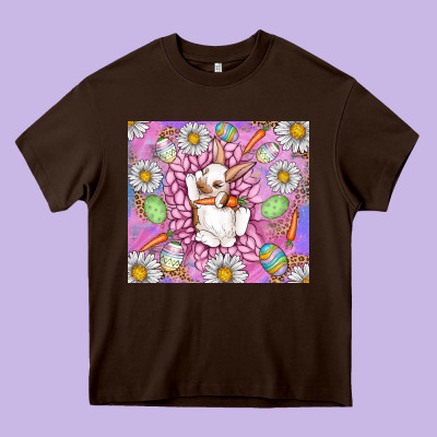 Easter Bunny Heavy Core Tee Designed By Cowhidedigitalart