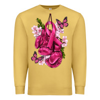 Antique Gold Cancer Boxing Gloves with Ribbon Premium Sweatshirt - texasbilliewilder