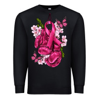 Black Cancer Boxing Gloves with Ribbon Premium Sweatshirt - texasbilliewilder