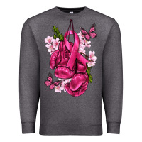 Charcoal Heather Cancer Boxing Gloves with Ribbon Premium Sweatshirt - texasbilliewilder