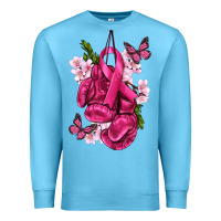 Ocean Blue Cancer Boxing Gloves with Ribbon Premium Sweatshirt - texasbilliewilder