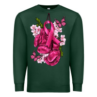 Sports Green Cancer Boxing Gloves with Ribbon Premium Sweatshirt - texasbilliewilder
