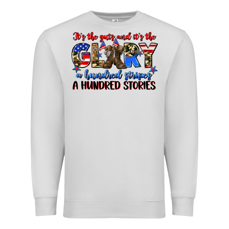 It's The Guts And It's The Glory A Hundred Stripes Premium Sweatshirt by Zillion Design Studio | Teevron