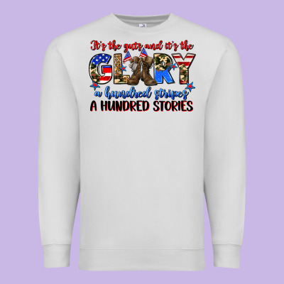 It's The Guts And It's The Glory A Hundred Stripes Premium Sweatshirt Designed By Zillion Design Studio