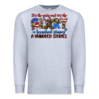 Heather Grey it's the guts and it's the glory a hundred stripes Premium Sweatshirt - Zillion Design Studio