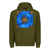 Army Green 4th of july leopard stars seamless pattern Premium Hoodie - BundleAndBundleShop