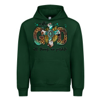 Forest Green with god all things are possible gemstone cross Urban Hoodie - Jasminsmagicworld