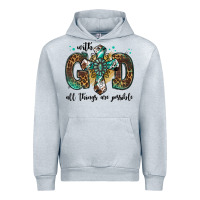 Heather Grey with god all things are possible gemstone cross Urban Hoodie - Jasminsmagicworld