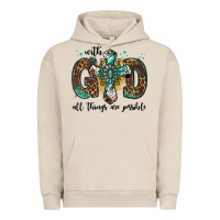 Pigment French Oak with god all things are possible gemstone cross Urban Hoodie - Jasminsmagicworld