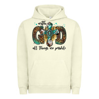Pigment Pistachio with god all things are possible gemstone cross Urban Hoodie - Jasminsmagicworld