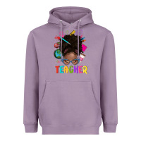 Lavender teacher afro messy bun Heavyweight Hoodie - texasbilliewilder