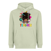 Matcha teacher afro messy bun Heavyweight Hoodie - texasbilliewilder