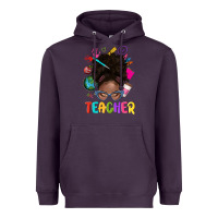 Plum teacher afro messy bun Heavyweight Hoodie - texasbilliewilder