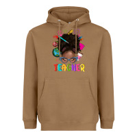 Toasted Coconut teacher afro messy bun Heavyweight Hoodie - texasbilliewilder