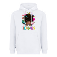 White teacher afro messy bun Heavyweight Hoodie - texasbilliewilder