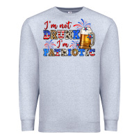 Heather Grey i'm not drunk i'm patriotic zillion Premium Sweatshirt - Zillion Design Studio